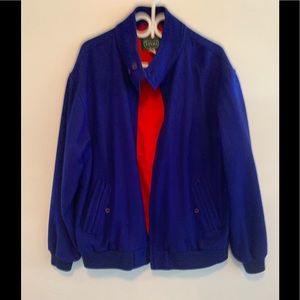 IZOD Blue Jacket 70% Wool, 30% Rayon Exterior